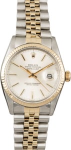 Rolex Datejust 16013 Silver Dial Two Tone Watch