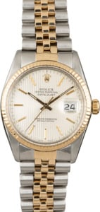 Used Rolex Datejust 16013 Silver Tapestry Index Dial