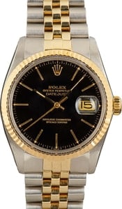 Rolex Datejust Two-Tone 16013 Black Dial