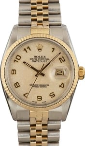 Rolex Datejust 36MM Gold & Steel, Fluted Bezel Ivory Arabic Dial, Jubilee (1981)