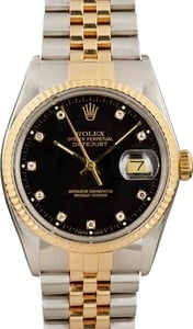 Used Rolex Datejust 16013 Black Diamond Dial