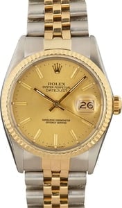 Rolex Datejust 16013 Champagne Dial Two Tone Jubilee