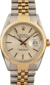 Rolex Datejust 16013 Silver Tapestry Dial