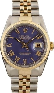 Pre-Owned Rolex Datejust 16013 Blue Roman Dial