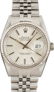 Pre Owned Rolex Datejust 16014 Silver Index