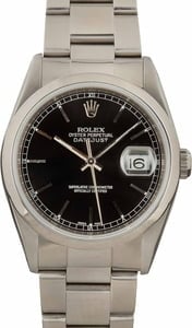 Pre-Owned Rolex Datejust 16200 Black Dial