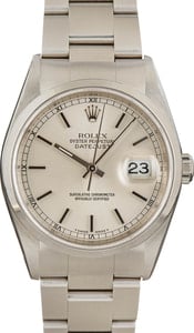 Rolex Datejust 36MM Stainless Steel, Oyster Band Silver Index Dial, B&P (1999)