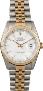 PreOwned Rolex Datejust 16233 White Luminous Dial