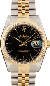 Rolex Datejust Two Tone 16233 Black Dial