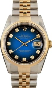 PreOwned Rolex Datejust 16233 Blue Vignette Dial