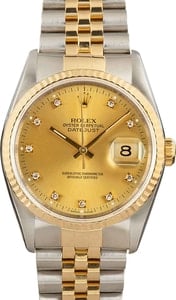 Used Rolex Datejust 16233 Diamonds