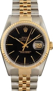 PreOwned Datejust Rolex 16233 Black Dial 36MM