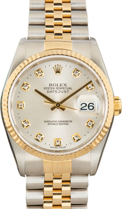 Used Rolex Datejust Ref 16233 Silver Diamond Dial