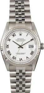 PreOwned Rolex DateJust 16234 White Roman Dial