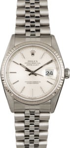Used Rolex Datejust 16234 Silver Tapestry Dial