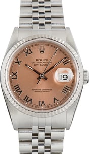 Used Rolex Datejust Ref 16234 Pink Salmon Roman Dial