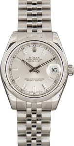 Pre-Owned Rolex Datejust Silver Dial Ref 178240 Stainless Steel