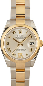 Rolex Datejust 31MM Steel & 18k Yellow Gold, Oyster Silver Roman Numeral Dial, B&P (2020)