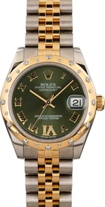 Mid-Size Rolex Datejust 178343 Olive Green Dial