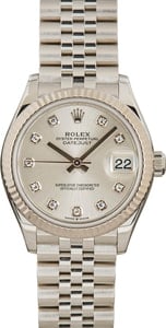 Ladies Rolex Datejust Ref 278274 Silver Diamond Dial