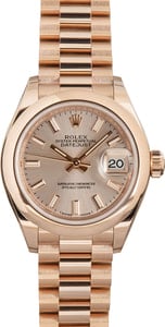 Rolex Lady Datejust 18k Everose Gold 279165 Silver Dial