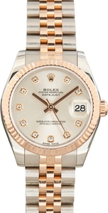 Pre-Owned Lady Rolex Datejust 31 Ref 178271 Silver Diamond Dial