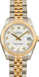 Pre-Owned Rolex Datejust 31 White Diamond Dial Ref 178273
