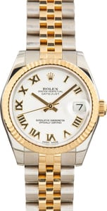 Ladies Rolex Datejust 31 Ref 178273 White Roman Dial