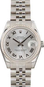 Ladies Rolex Datejust 31 ref 178274 Rhodium Dial