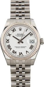 Ladies Rolex Datejust 31 White Roman Dial 178274