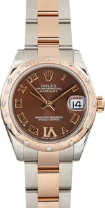 Used Rolex Datejust 31 Diamond Dial & Bezel Ref 178341 Chocolate Dial