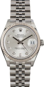 Ladies Rolex Datejust Ref 278274 Silver Diamond Dial