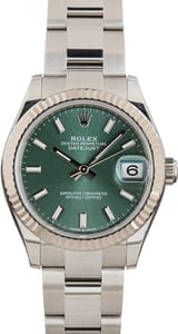 Ladies Rolex Datejust Ref 278274 Mint Green Dial