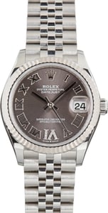 Pre-Owned Ladies Rolex Datejust 31 Dark Grey Dial Ref 278274
