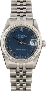 Ladies Rolex Datejust 31 Blue Dial 68274