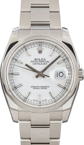 Rolex Datejust Ref 116200 White Dial