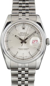 Pre-Owned Rolex Datejust 36 Silver Dial Ref 116200 Jubilee Band