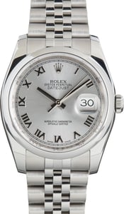 Pre-Owned Rolex Datejust 36 Ref 116200 Rhodium Dial