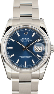 Pre-Owned Rolex Datejust 36 Blue Dial Ref 116200