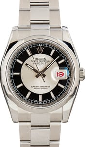 Pre Owned Rolex Datejust 116200 Tuxedo Dial