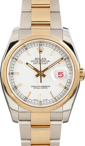 Rolex Datejust 36 White Dial 116203 Steel & Gold