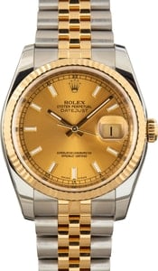 Used Rolex Datejust 36 Ref 116233 Champagne Index Dial