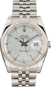 Pre-Owned Rolex Datejust 36 Silver Dial Ref 116234 Jubilee Band
