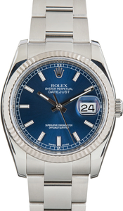 Pre-Owned Rolex Datejust Ref 116234 Blue Index Dial