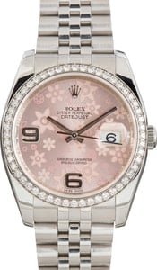 Pre-owned Rolex Datejust 116244 Pink Floral Dial
