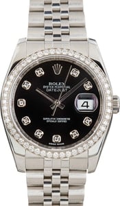Rolex Datejust 36 Steel Jubilee 116244 Black Diamond Dial