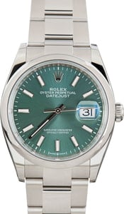 Rolex Datejust 36 Stainless Steel 126200 Mint Green Dial