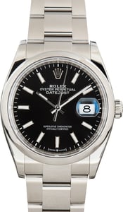 Used Stainless Steel Rolex Datejust 36 Ref 126200 Black Dial