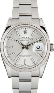 Used Steel Rolex Datejust 36 Ref 126234 Silver Dial