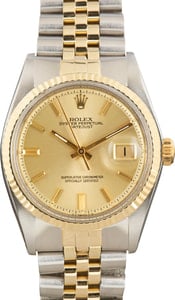 Pre-owned Rolex Datejust Ref 1601 Two-Tone